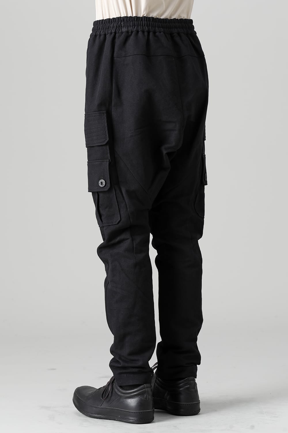 Cargo pants cotton / linen Black