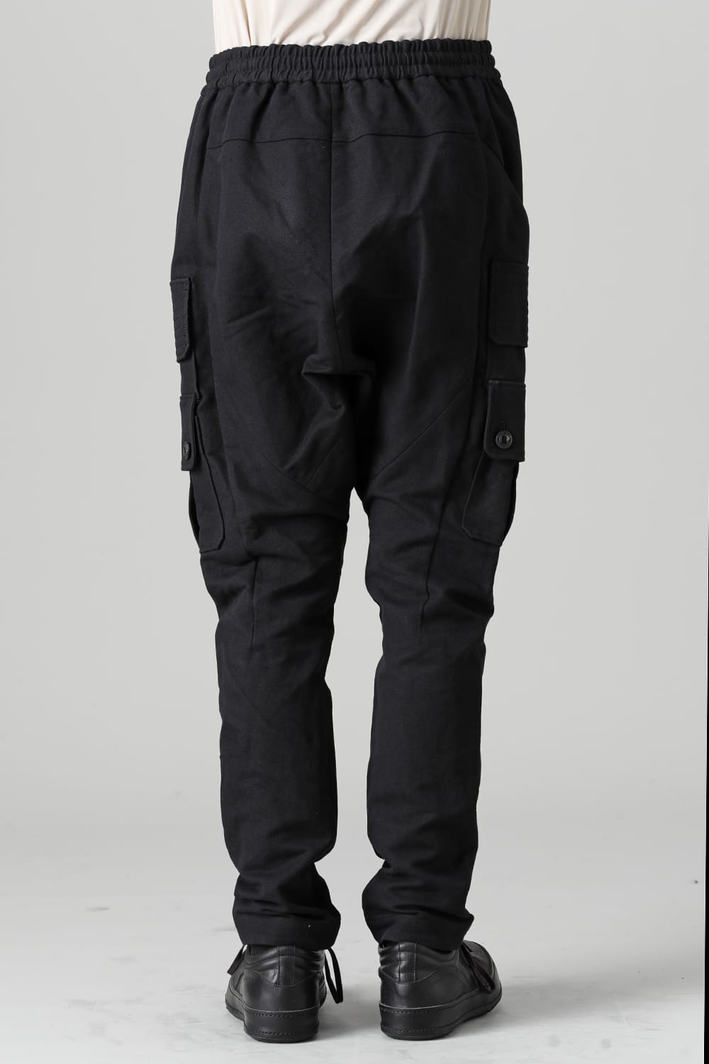 Cargo pants cotton / linen Black