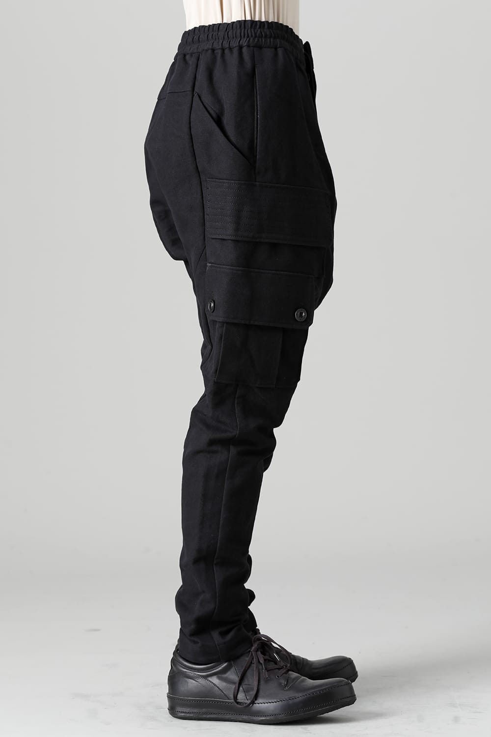 Cargo pants cotton / linen Black