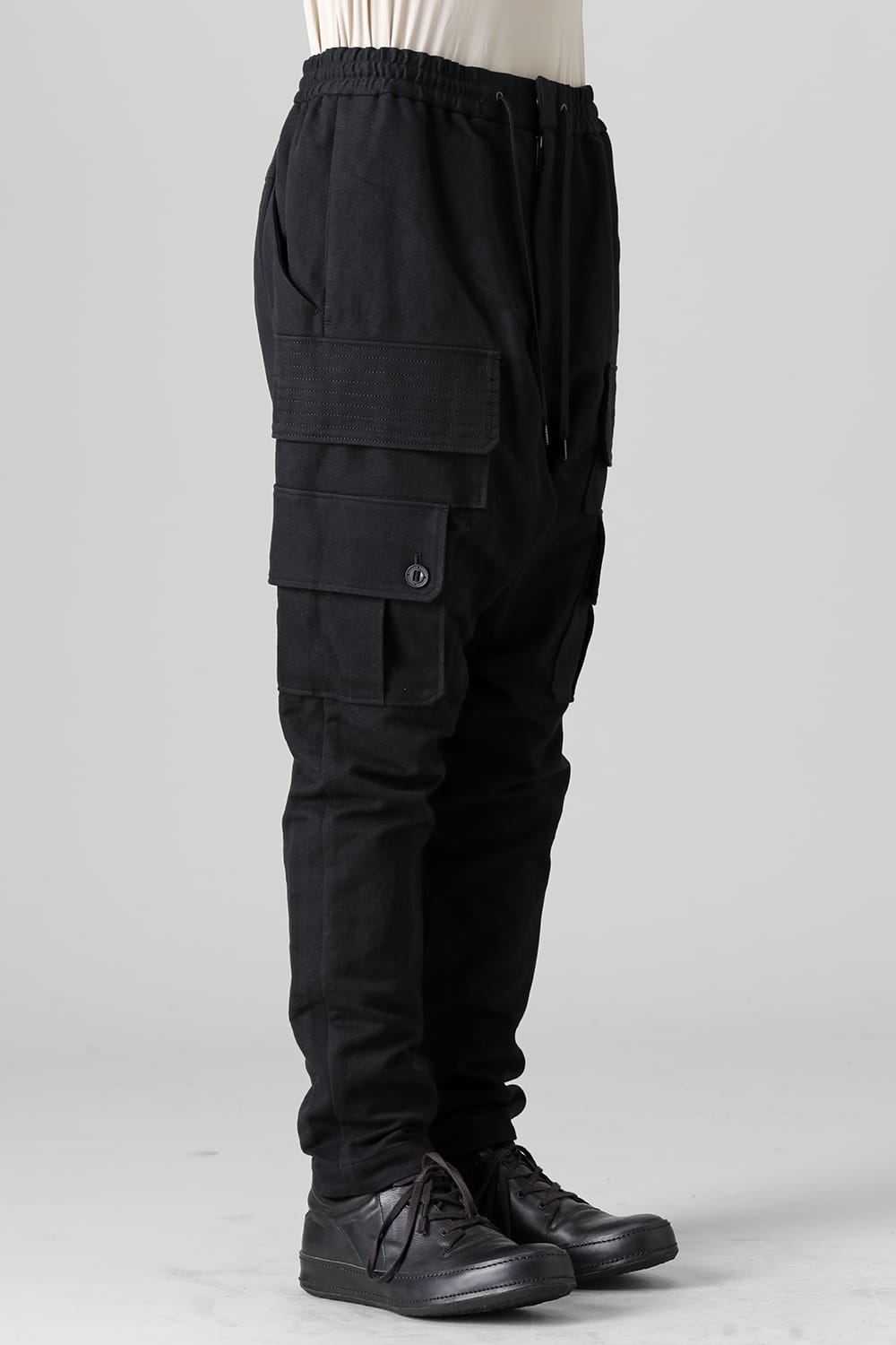 Cargo pants cotton / linen Black