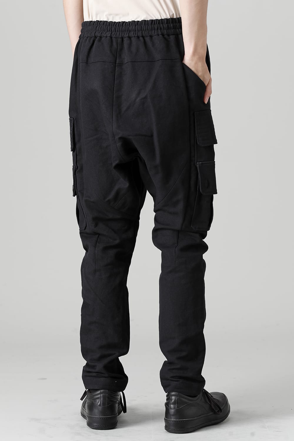 Cargo pants cotton / linen Black