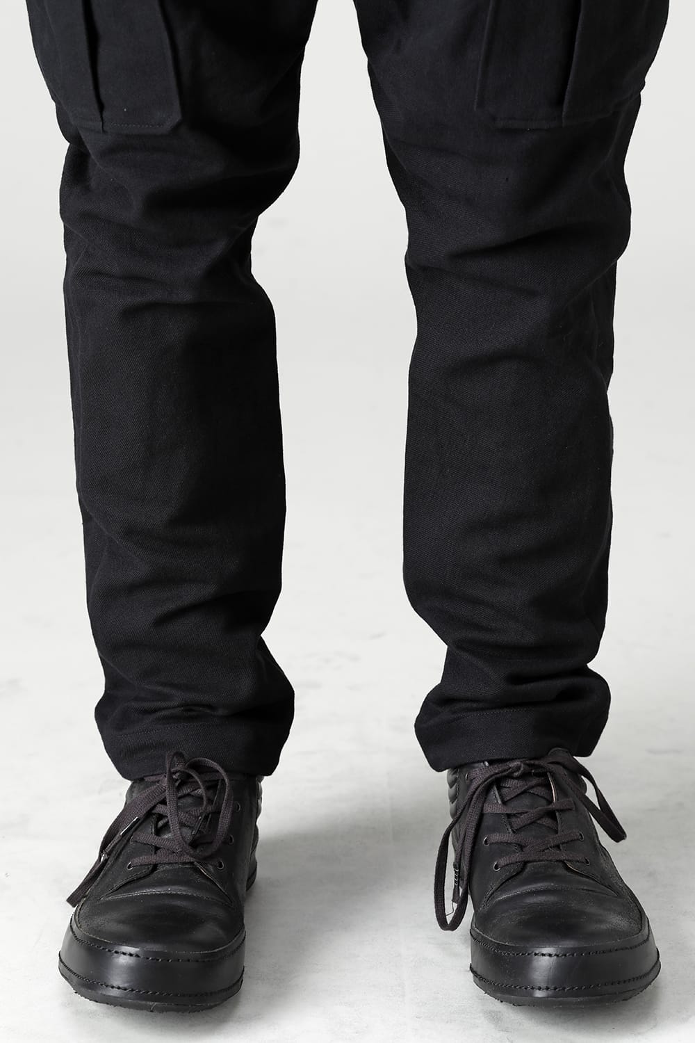 Cargo pants cotton / linen Black