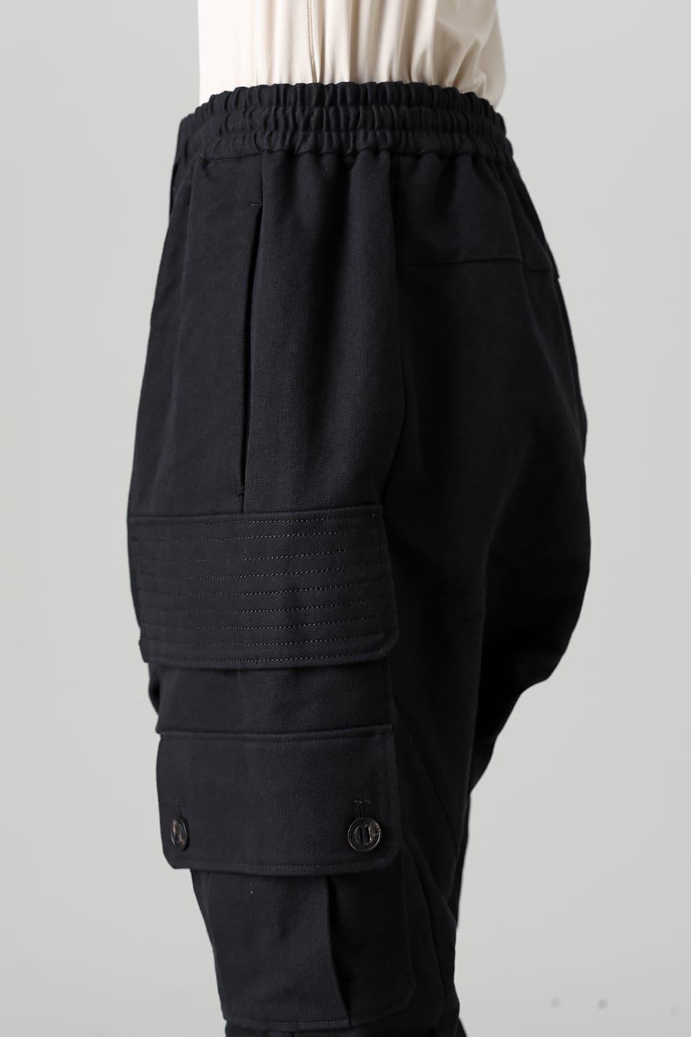 Cargo pants cotton / linen Black