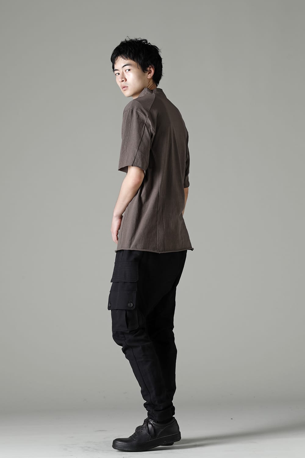 Cargo pants cotton / linen Black