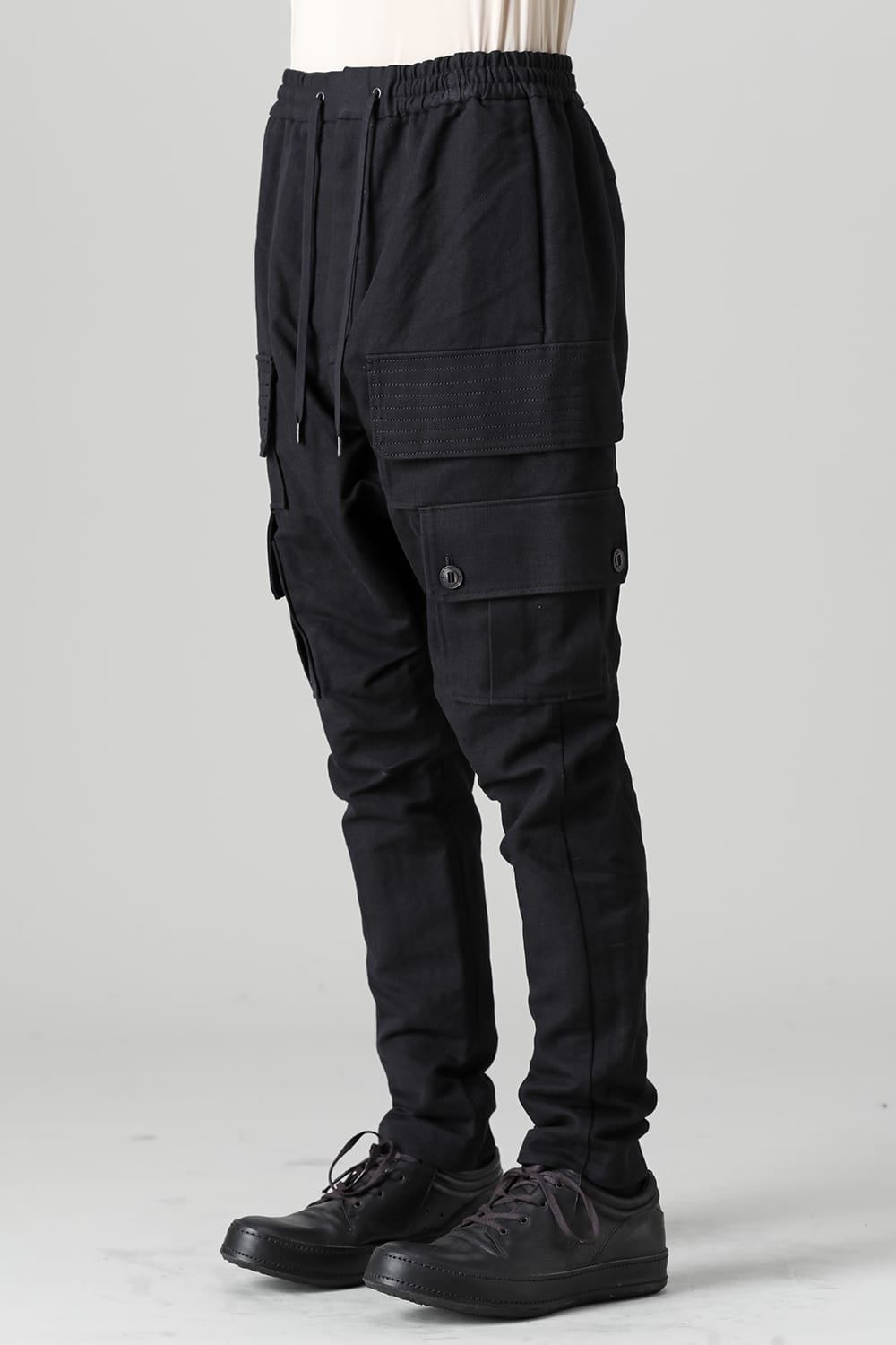 Cargo pants cotton / linen Black