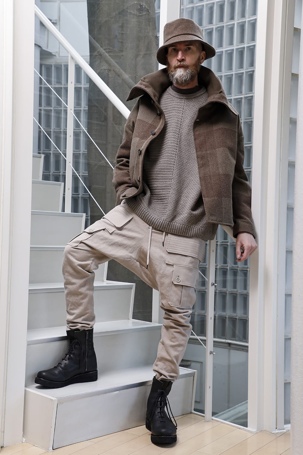 Cargo pants cotton / linen Light Beige