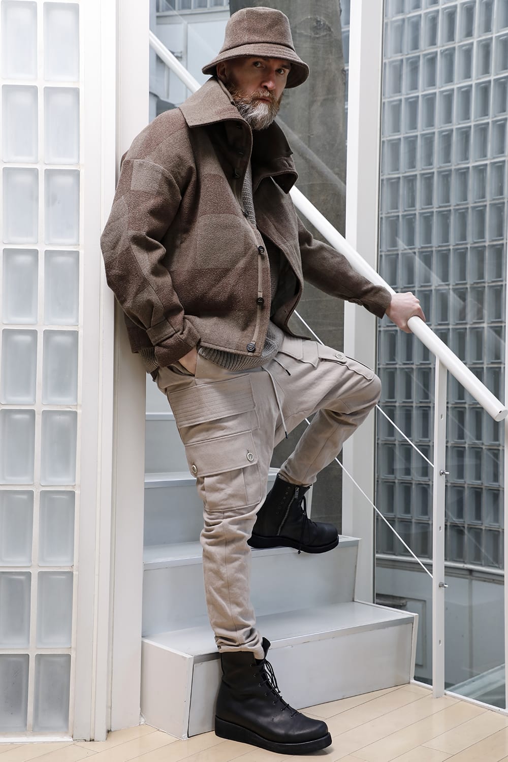 Cargo pants cotton / linen Light Beige