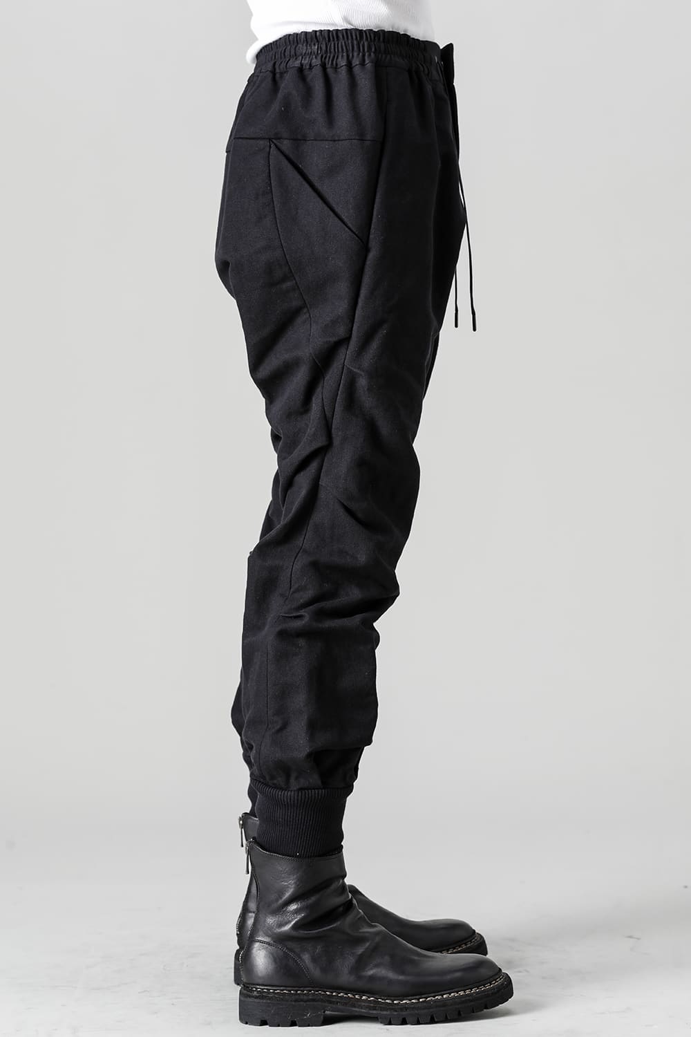 Jogger pants cotton / line Black