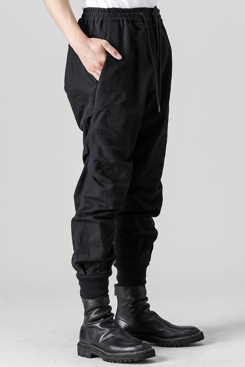 Jogger pants cotton / line Black