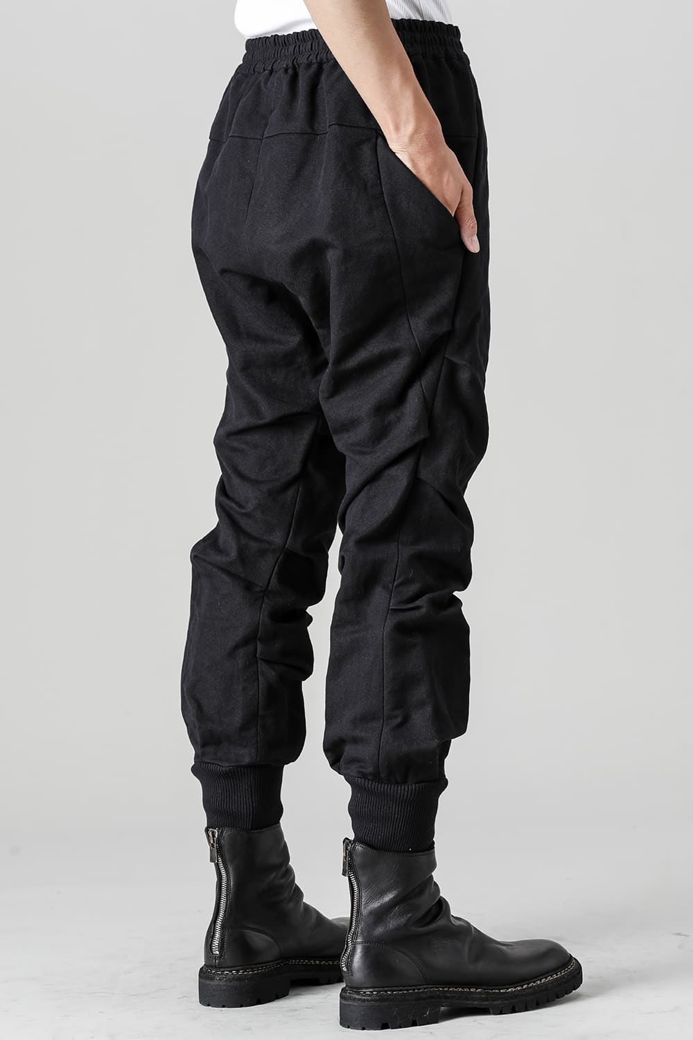 Jogger pants cotton / line Black