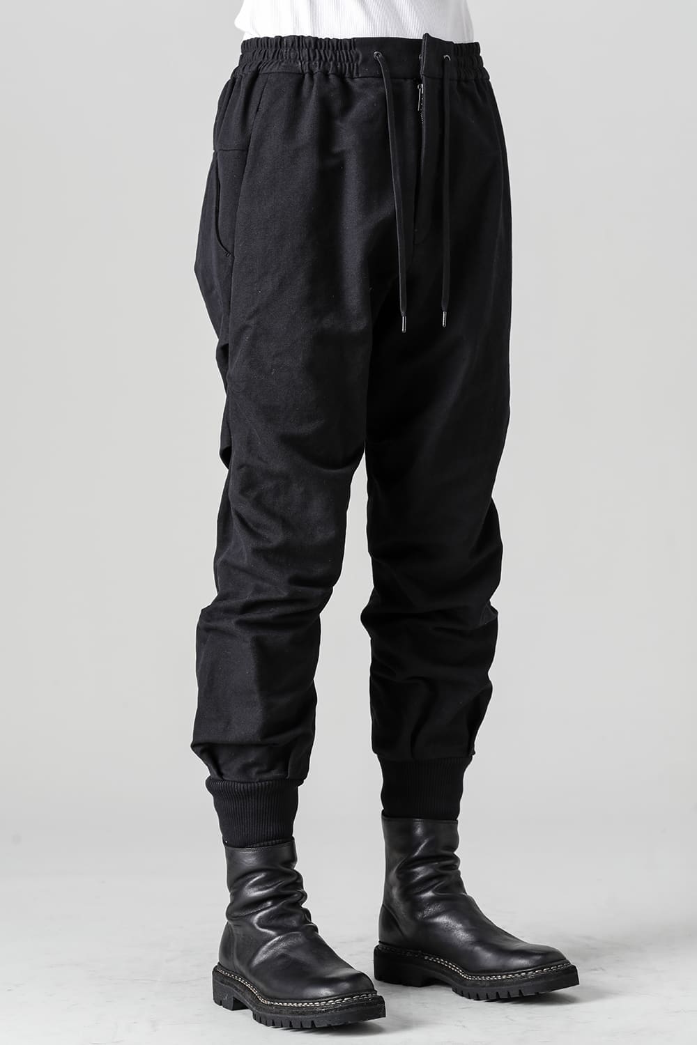 Jogger pants cotton / line Black