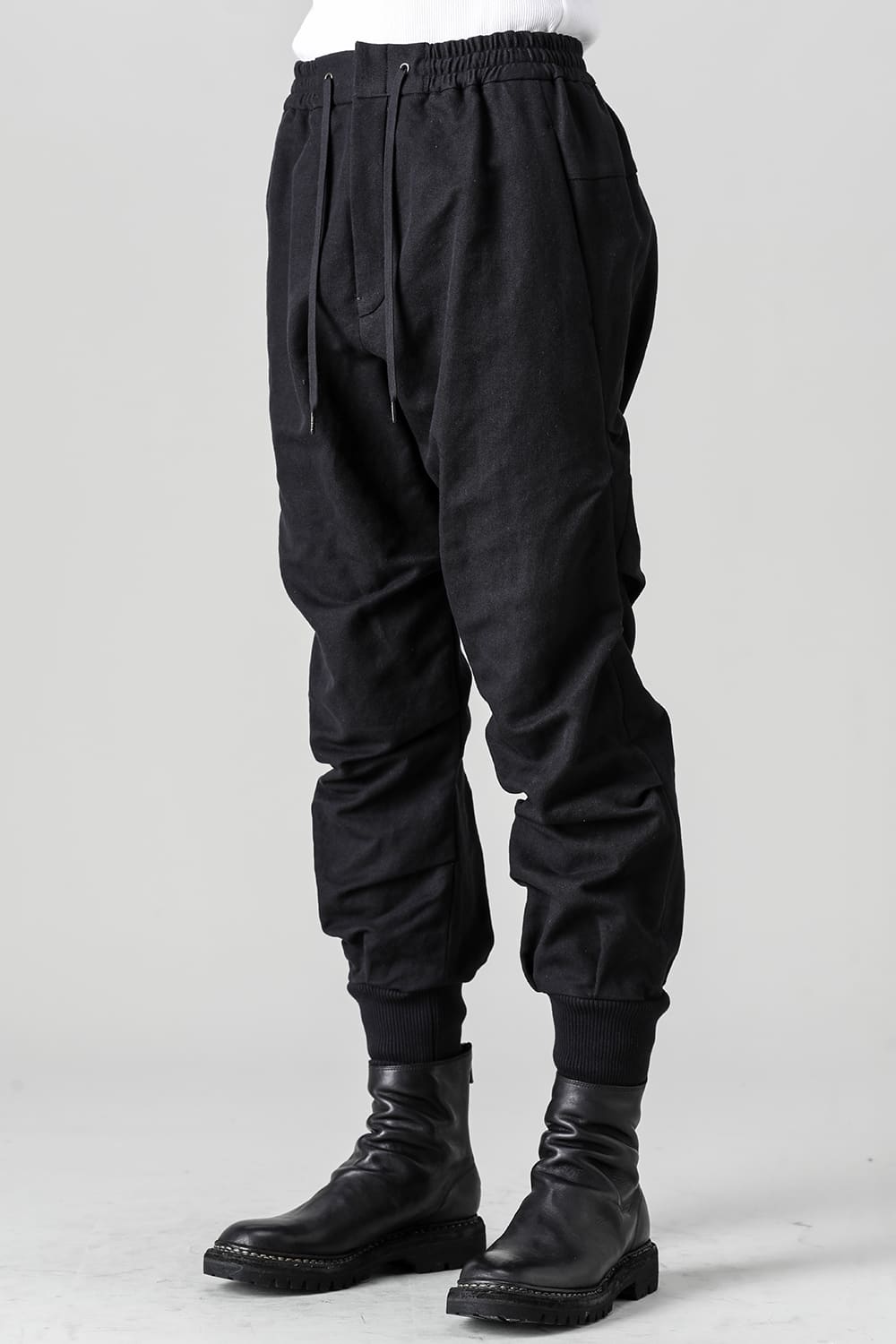 Jogger pants cotton / line Black