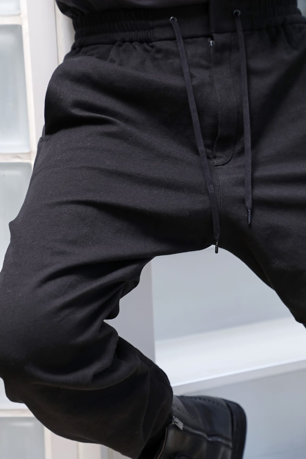 Jogger pants cotton / line Black