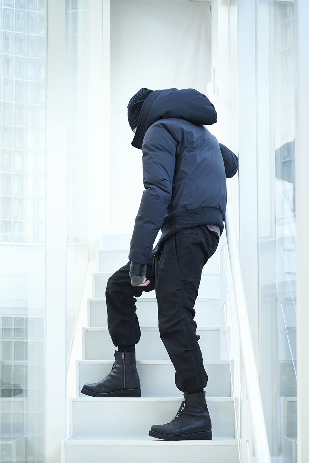 Jogger pants cotton / line Black