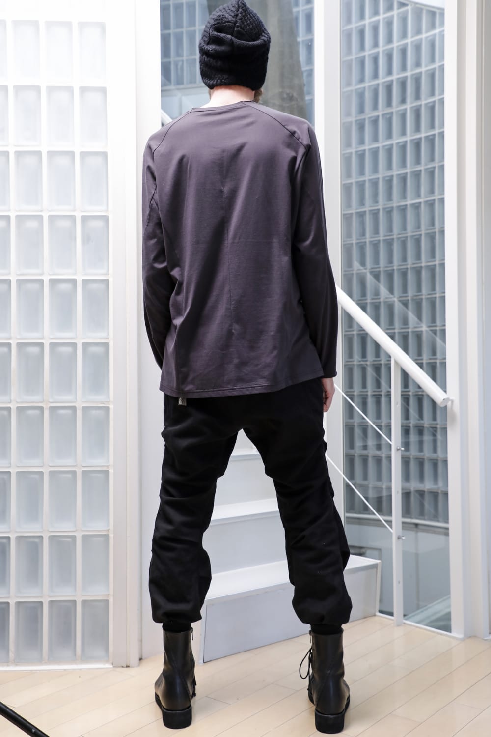 Jogger pants cotton / line Black