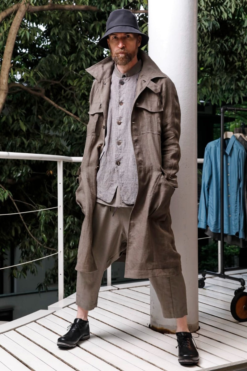 Dropcrotch cropped pants cotton kersey