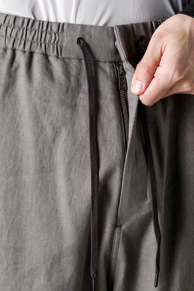 Dropcrotch cropped pants cotton kersey