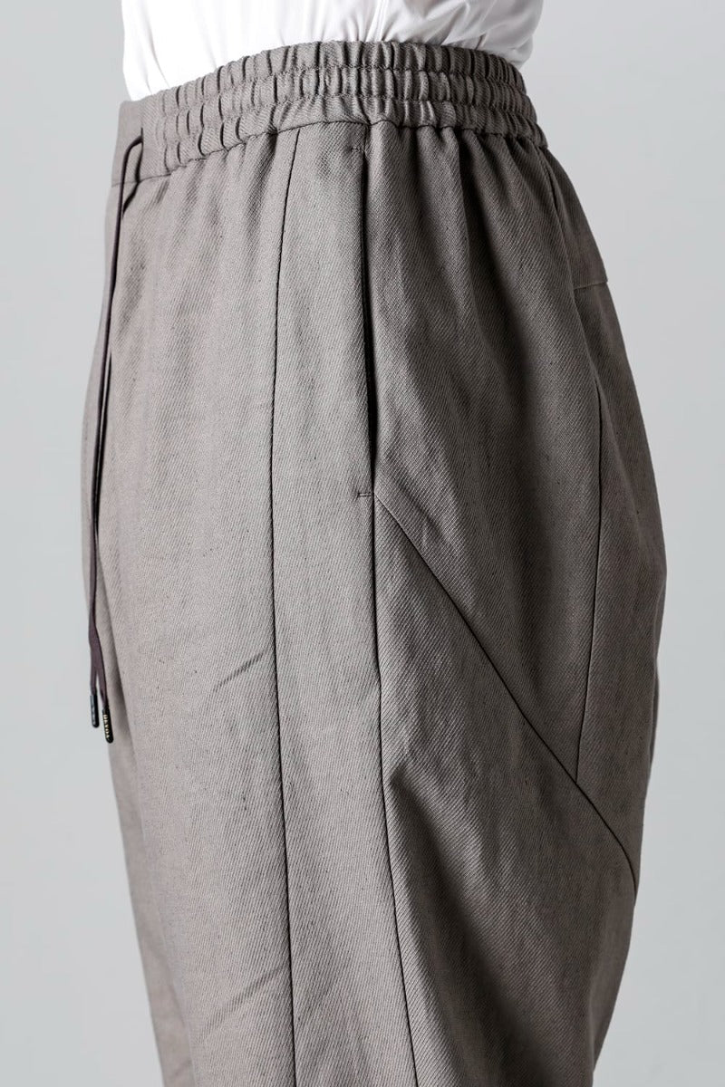 Dropcrotch cropped pants cotton kersey