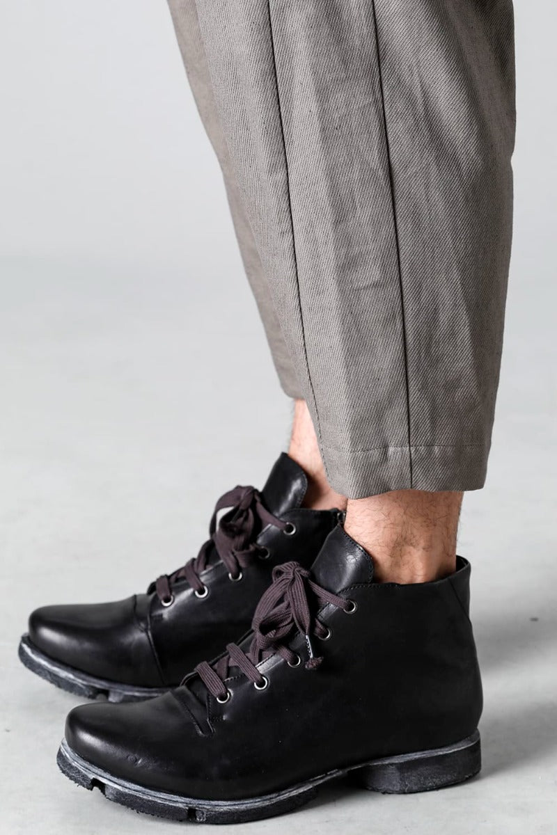 Dropcrotch cropped pants cotton kersey