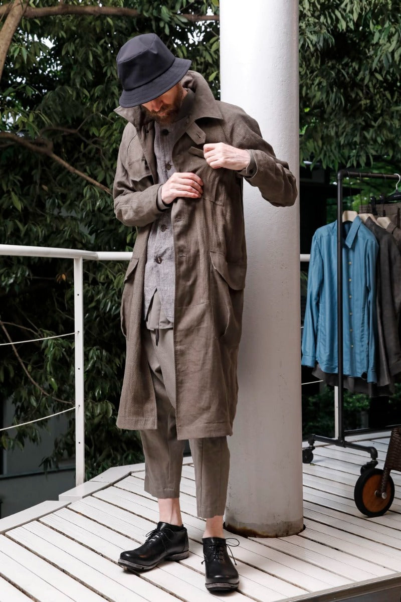 Dropcrotch cropped pants cotton kersey