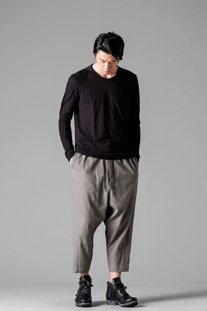 Dropcrotch cropped pants cotton kersey