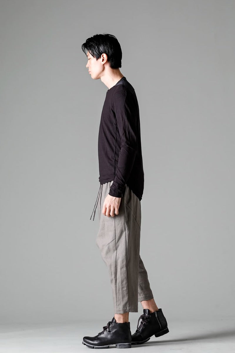 Dropcrotch cropped pants cotton kersey