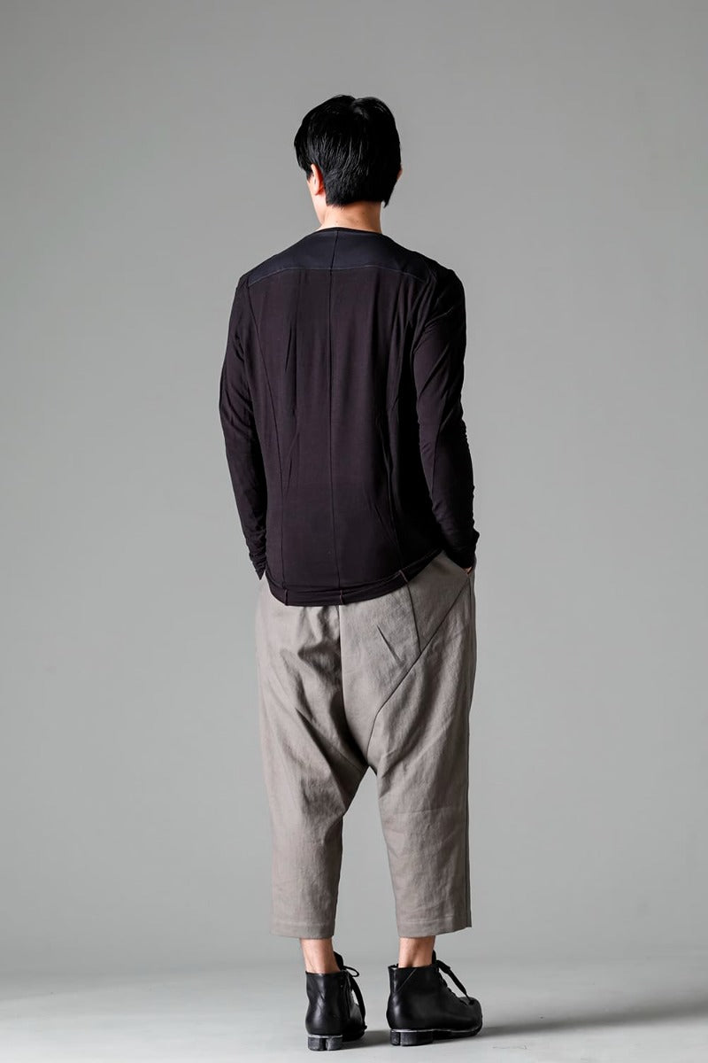 Dropcrotch cropped pants cotton kersey