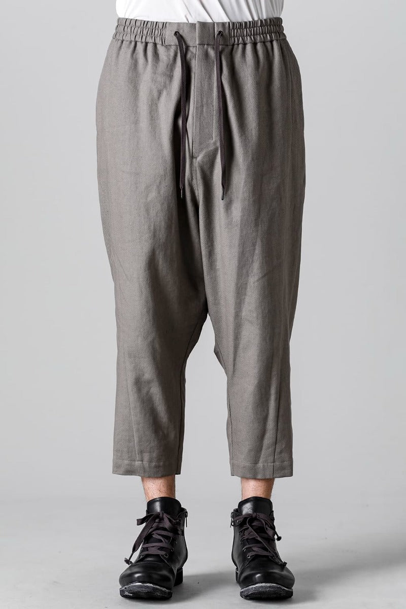 Dropcrotch cropped pants cotton kersey