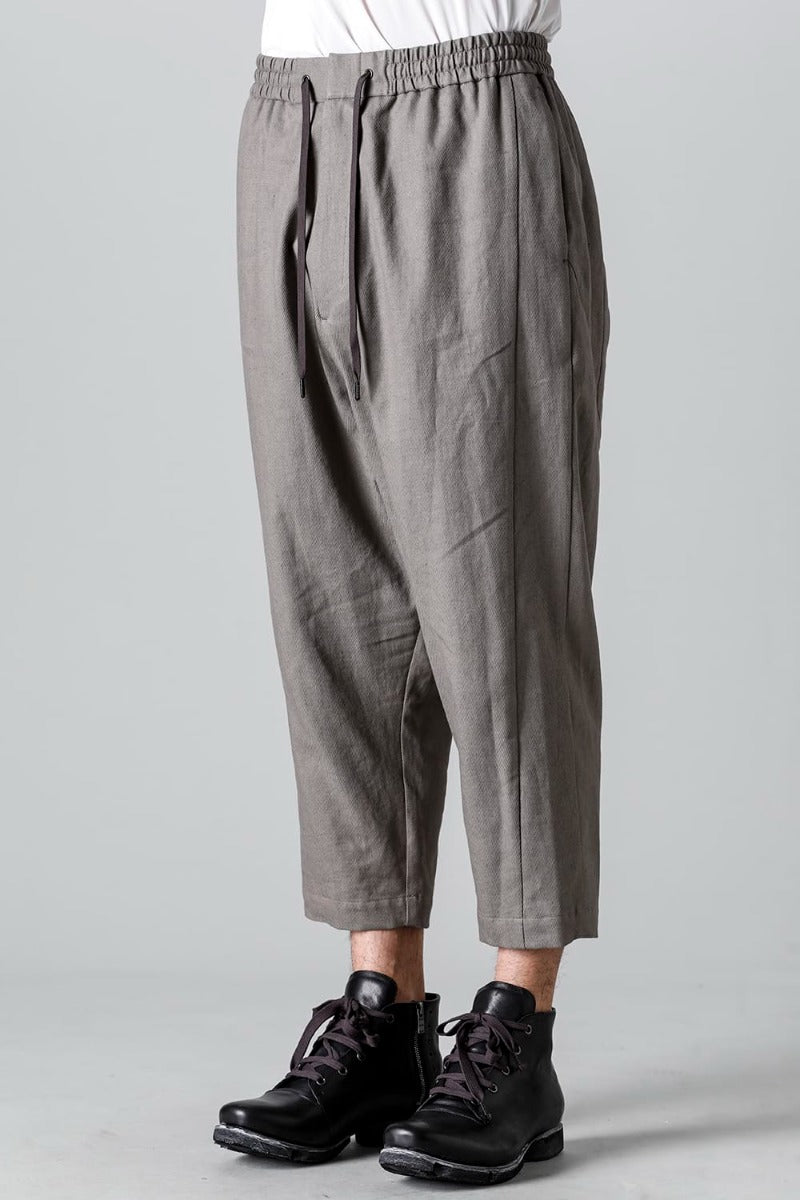 Dropcrotch cropped pants cotton kersey