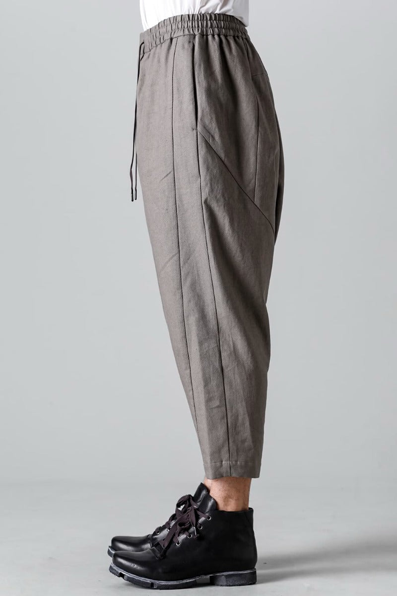 Dropcrotch cropped pants cotton kersey