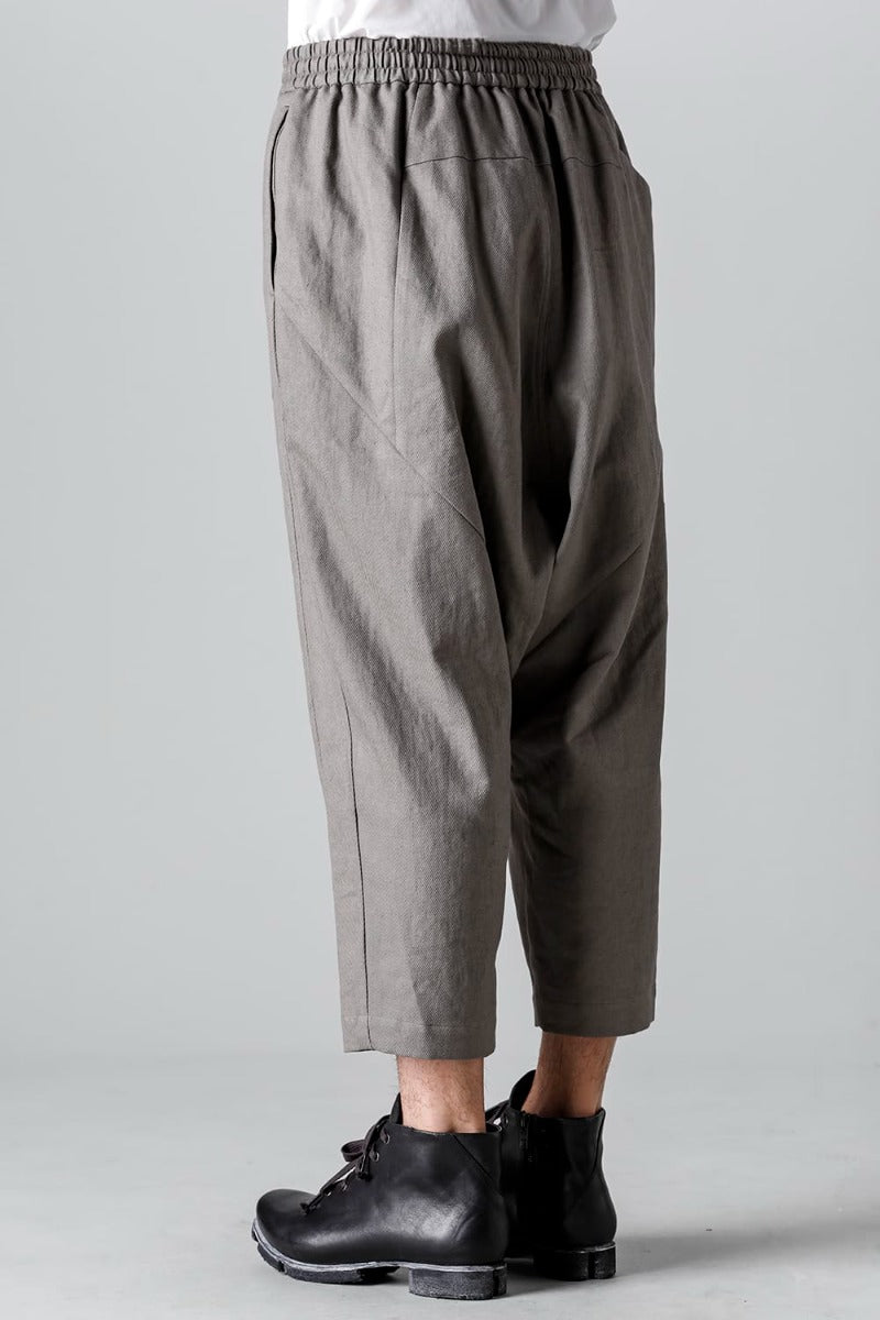 Dropcrotch cropped pants cotton kersey