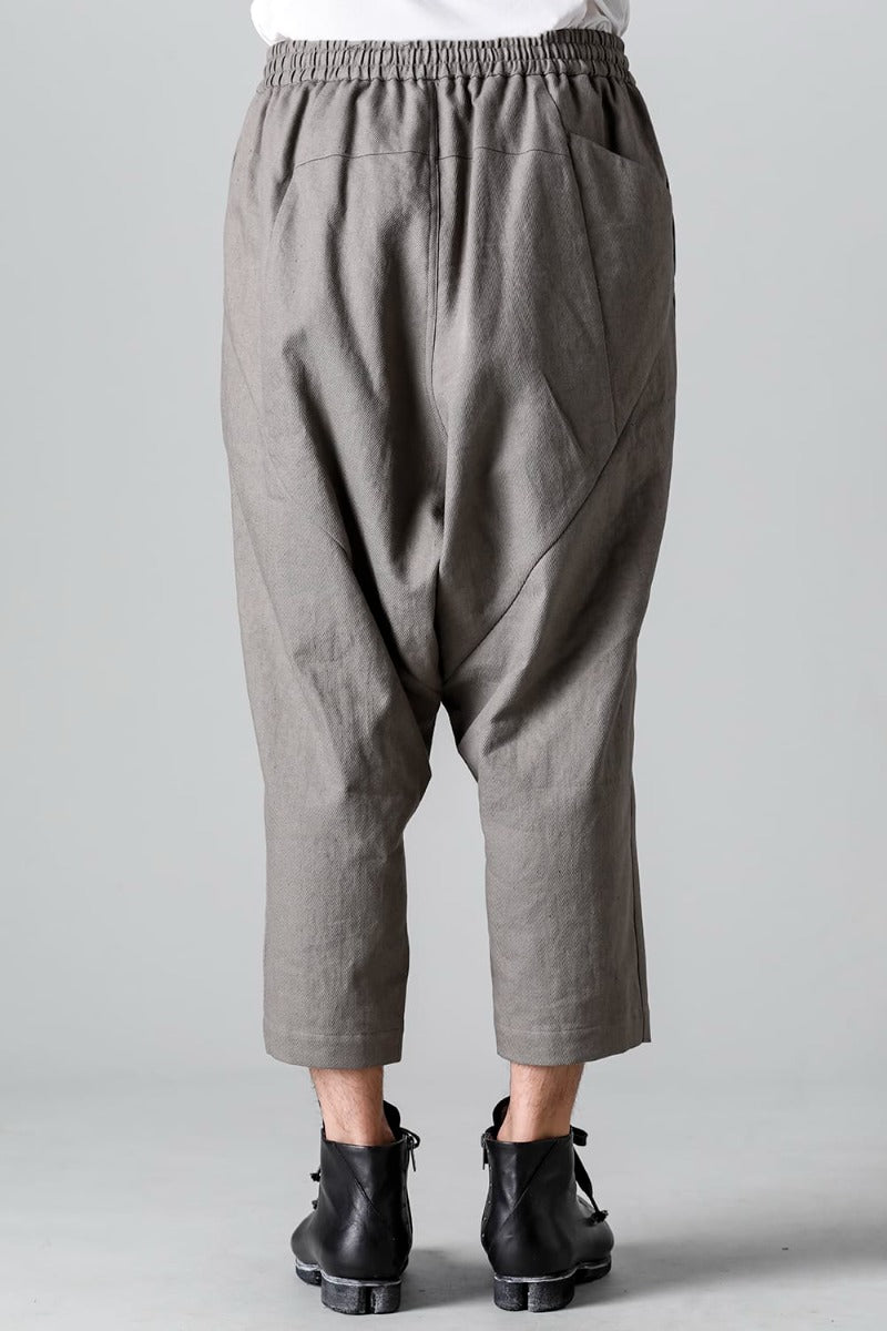 Dropcrotch cropped pants cotton kersey