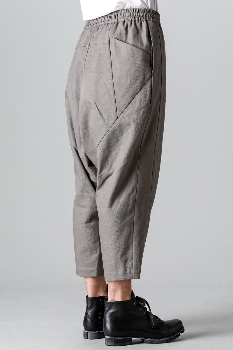 Dropcrotch cropped pants cotton kersey