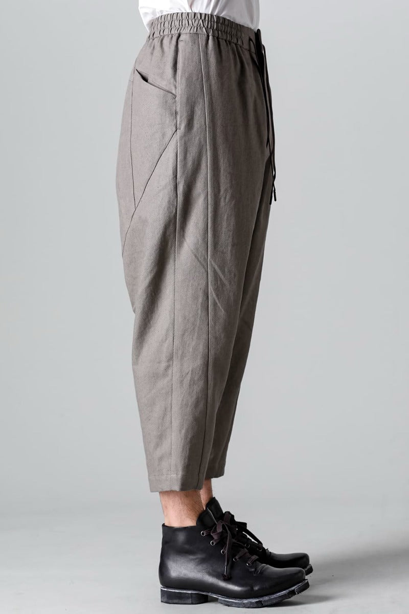 Dropcrotch cropped pants cotton kersey