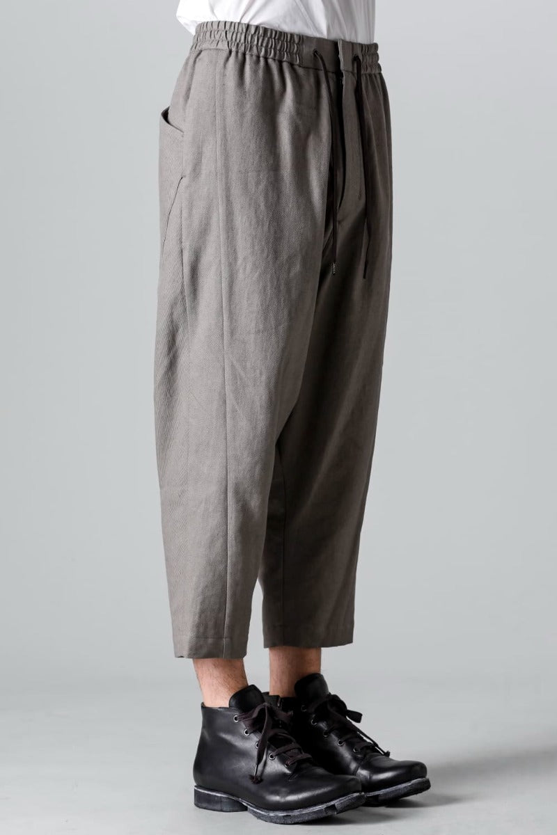 Dropcrotch cropped pants cotton kersey