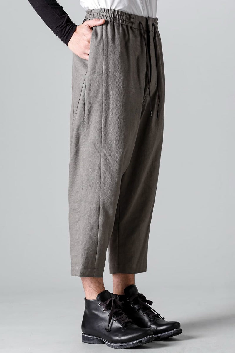 Dropcrotch cropped pants cotton kersey