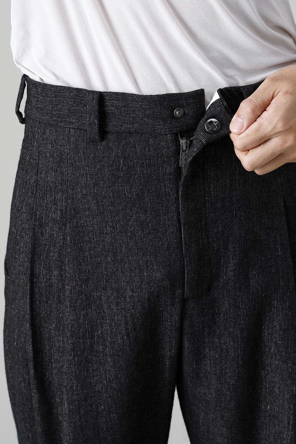 Cropped pants Shetland wool / linen