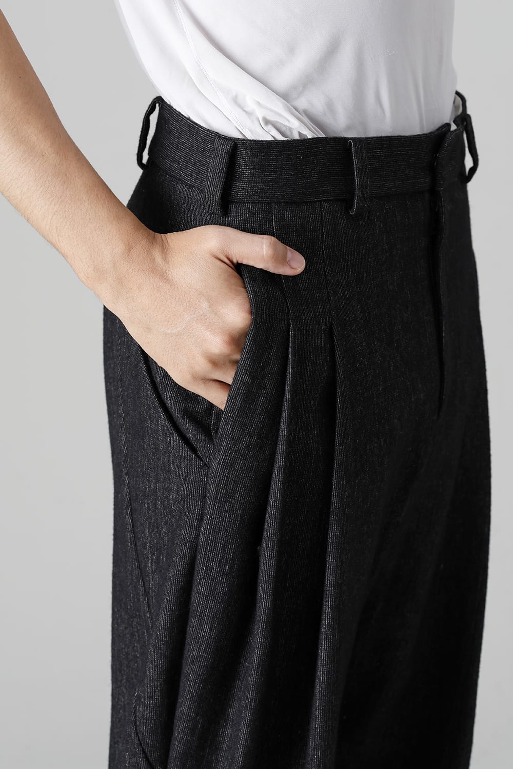 Cropped pants Shetland wool / linen