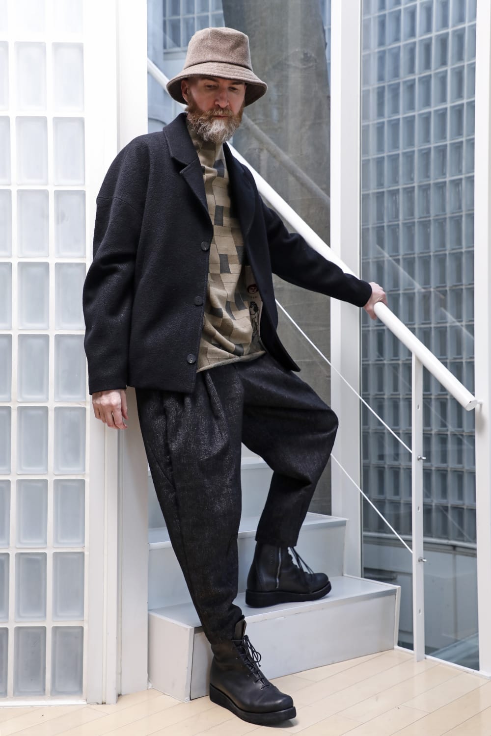 Cropped pants Shetland wool / linen