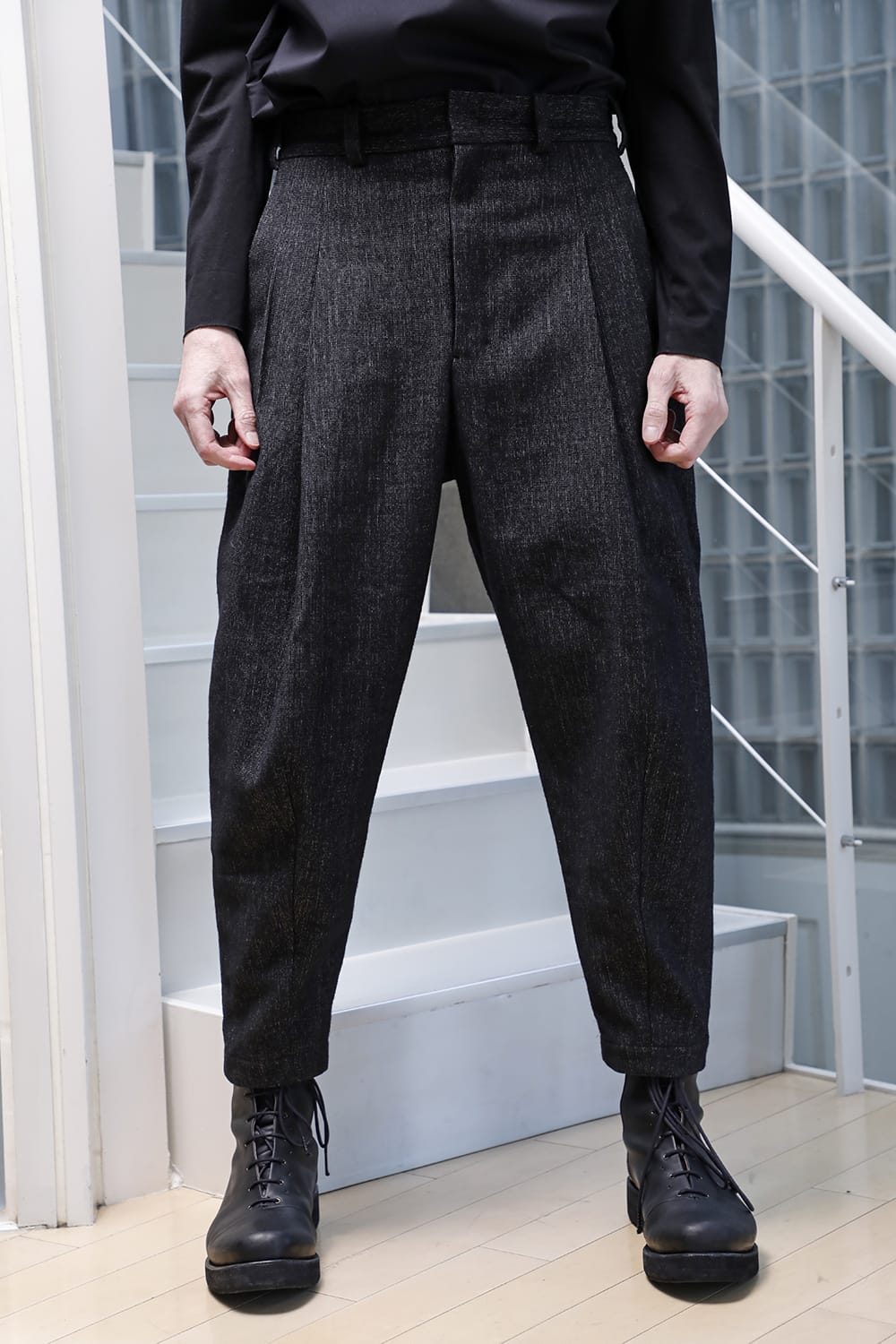 Cropped pants Shetland wool / linen