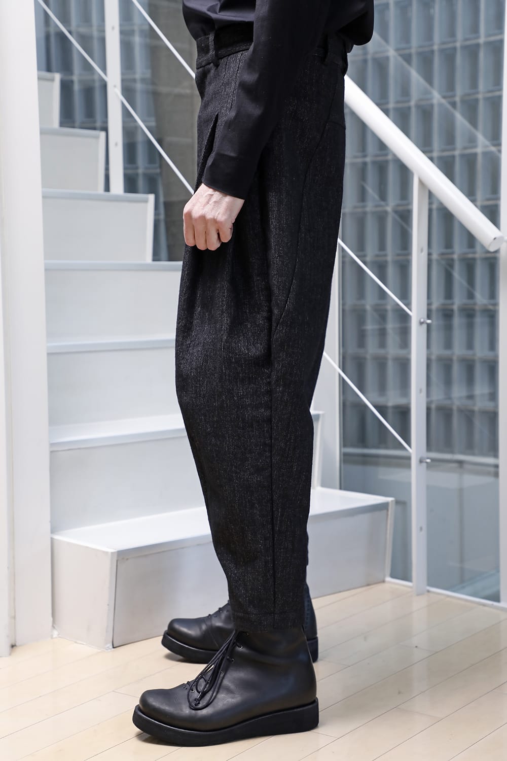 Cropped pants Shetland wool / linen