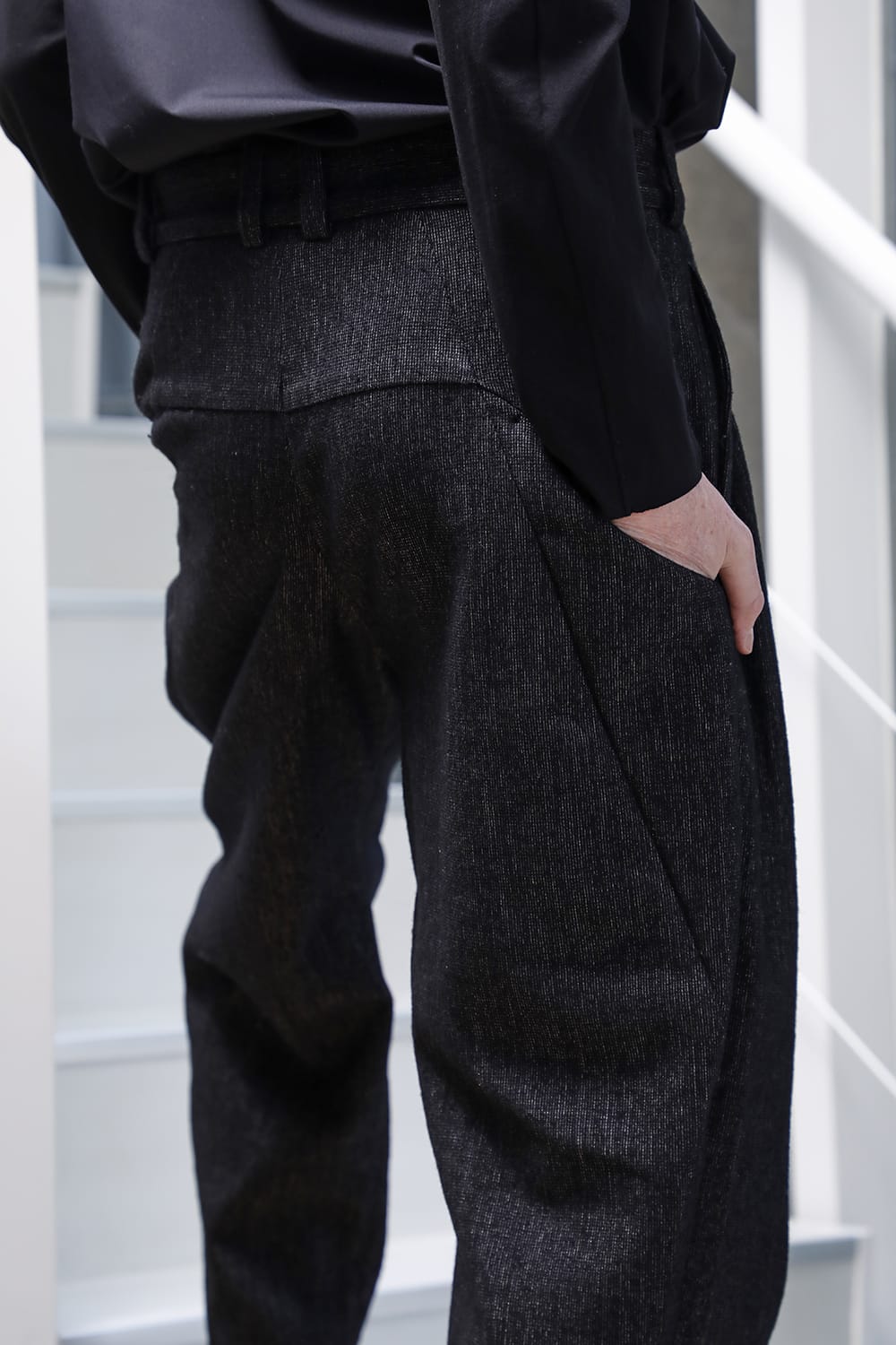 Cropped pants Shetland wool / linen