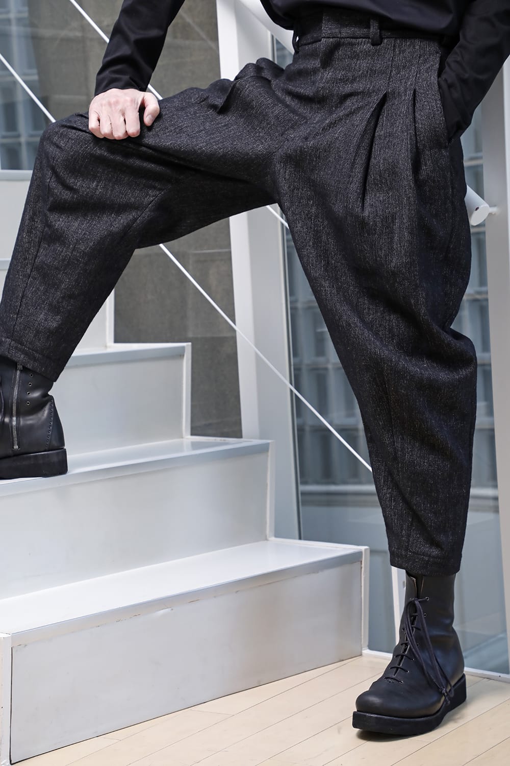 Cropped pants Shetland wool / linen