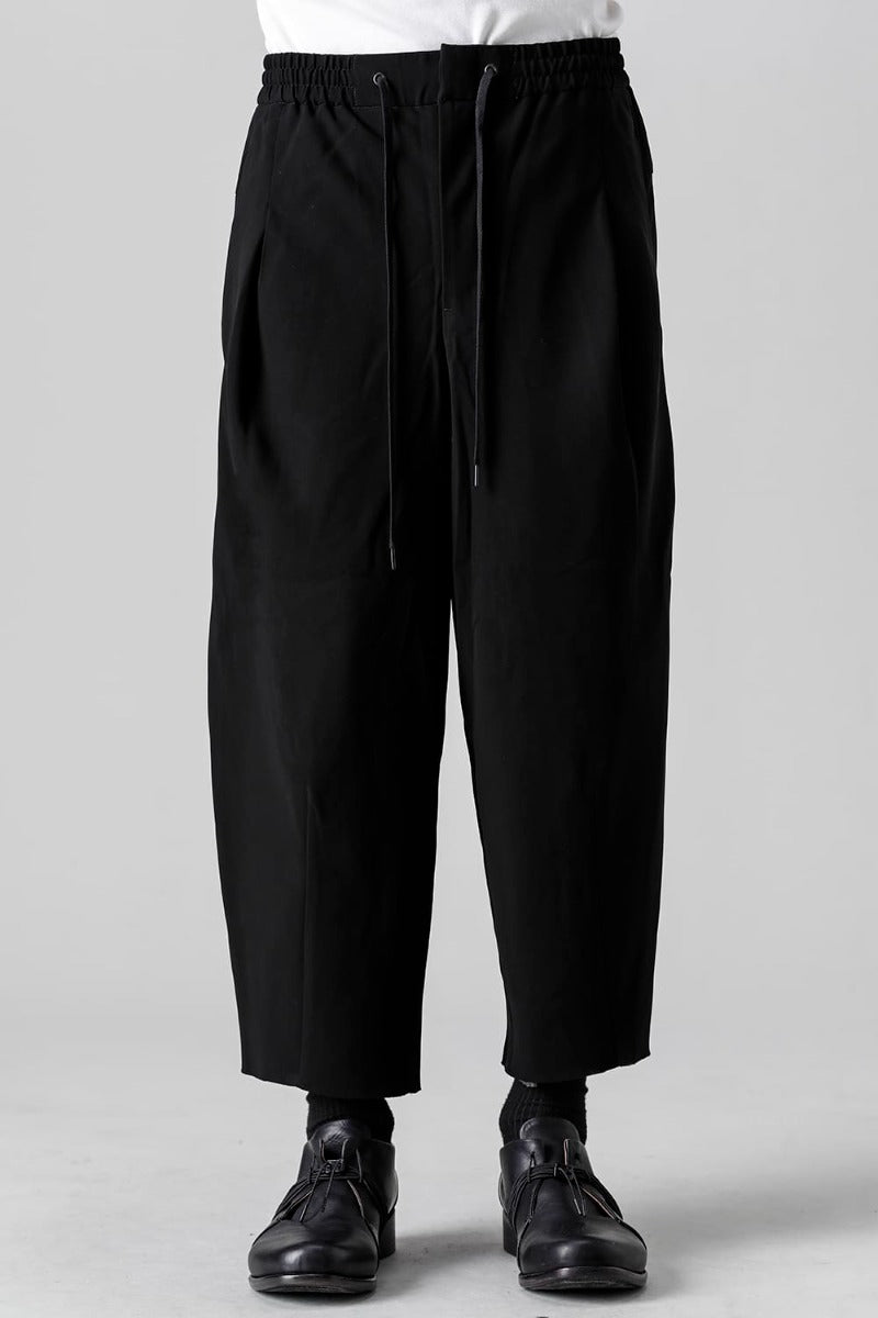 Baggy cropped pants matte polyester