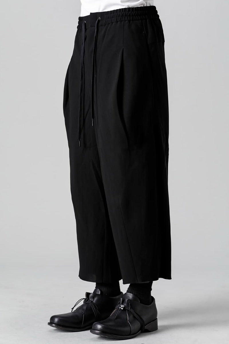 Baggy cropped pants matte polyester