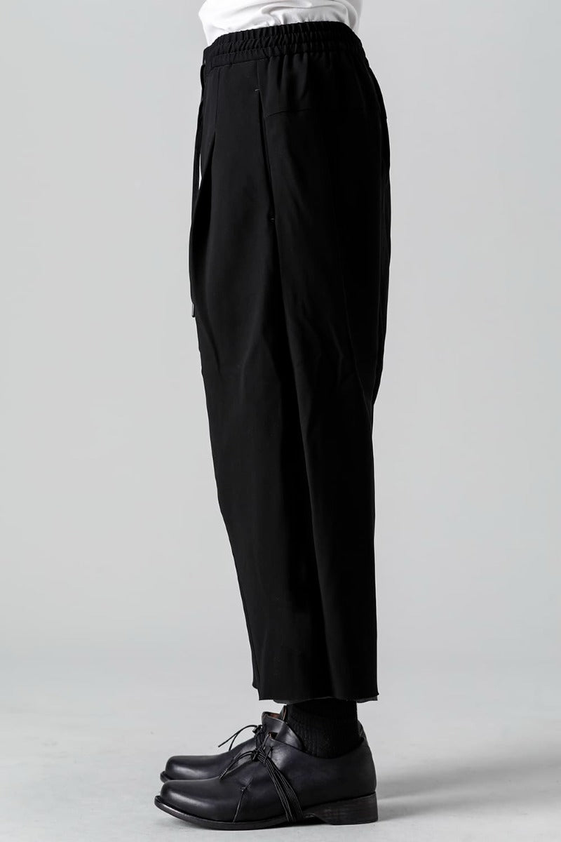 Baggy cropped pants matte polyester