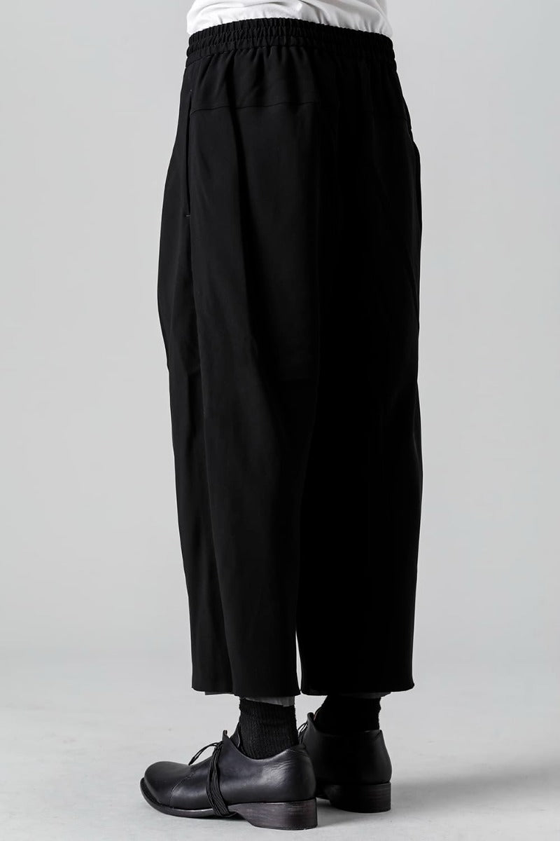 Baggy cropped pants matte polyester