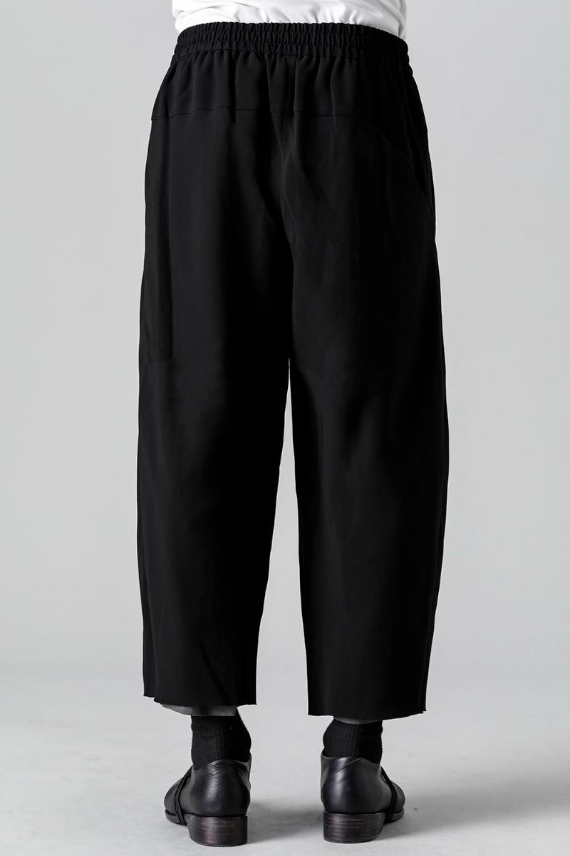 Baggy cropped pants matte polyester