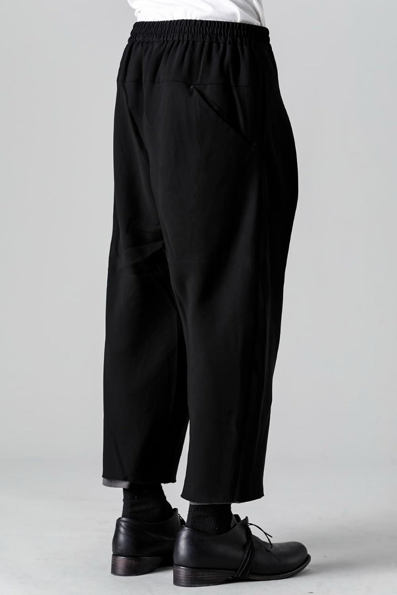 Baggy cropped pants matte polyester