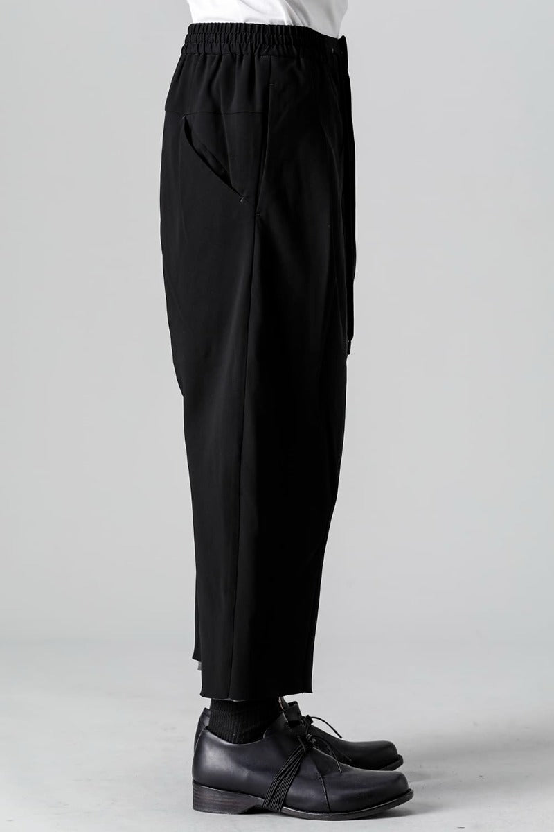 Baggy cropped pants matte polyester